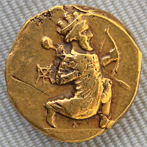 Un dárico, moneda persa durante el reinado de Dario I