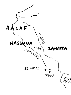 El Obeid, mapa de la Mesopotamia